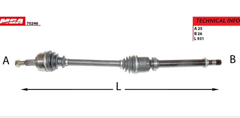 [MGA-70246] Fluence Megane 3 1.5-1.6 Komple Aks Sağ 5 Vites