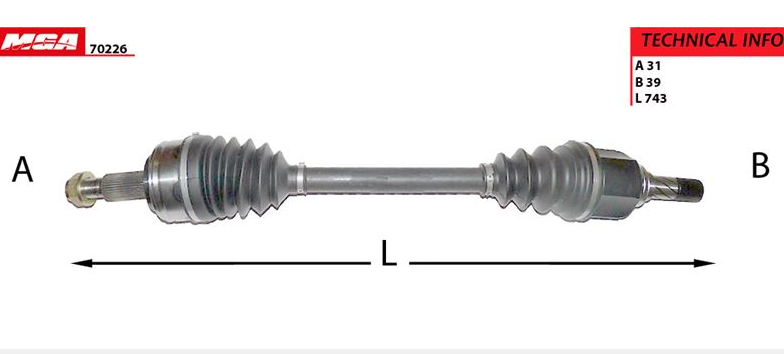 [MGA 70226] Master 3 2010- 2.3 Komple Aks Sol 391012675R