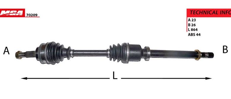 [MGA-70209] Symbol 1.5 Komple Aks Sağ Abs Li 8200749390