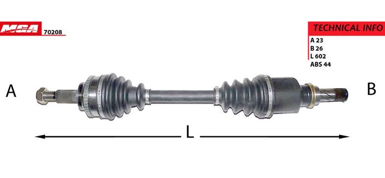[MGA-70208] Symbol 1.5 Komple Aks Sol Abs Li 8200543868 İnce Freze