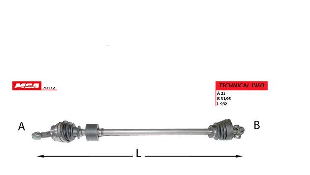 [MGA-70172] Doblo 2000-2005 1.4 Benzinli Komple Aks Sağ 46308347
