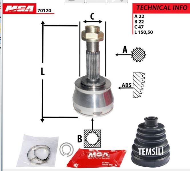 [MGA 70120] Palio Albea 1.2 1.6 Aks Kafası