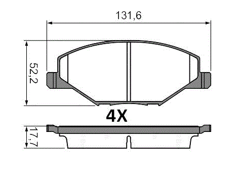 [MGA 55669] Fabia 10-14 Ön Balata 6RU698151A
