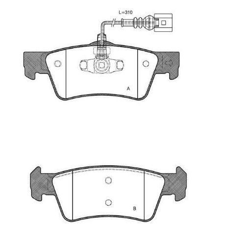 [MGA 55653] Transporter T5 03-10 Arka Balata Kablo Uzunluğu 310mm 7H8698451