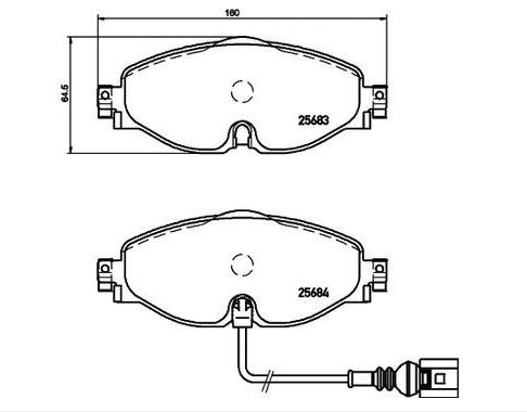 Caddy Golf Passat Polo Audi A3 Leon 16- Ön Balata 8V0698151
