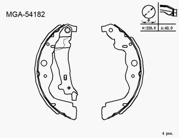 [MGA 54182] Logan Sandero Mcv Dokker Duster 4*2 Lodgy 1.4 1.5 Arka Balata Kampana 7701210109