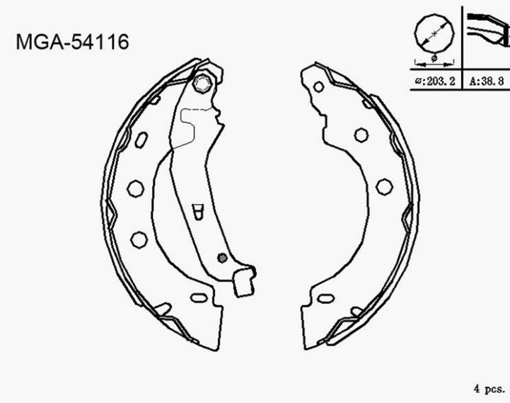 [MGA-54116] Kango (98-08) Arka Balata Ufak Tip 7701207555