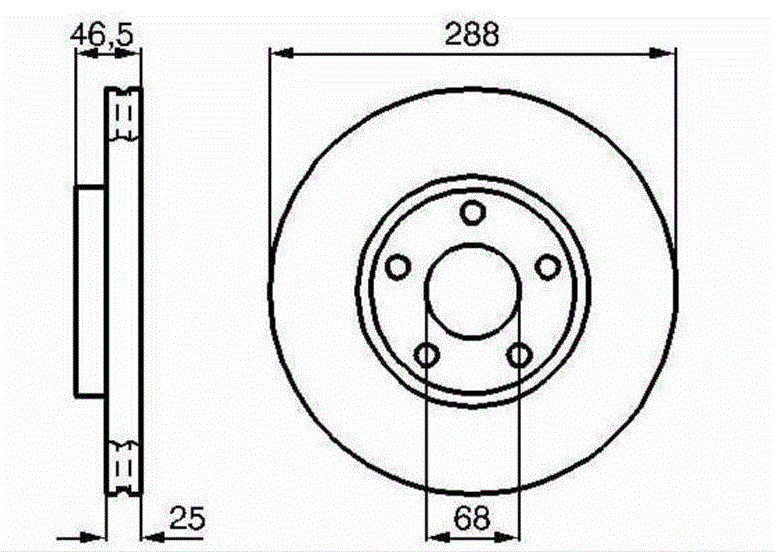 [MGA 50211] Ön Fren Ayna Passat Audi A4 Süperb 97-08 288*25 5*112 8E0615301Q